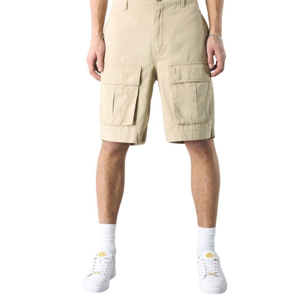 Pretty Green Mens Cotton Cargo Shorts / Sand